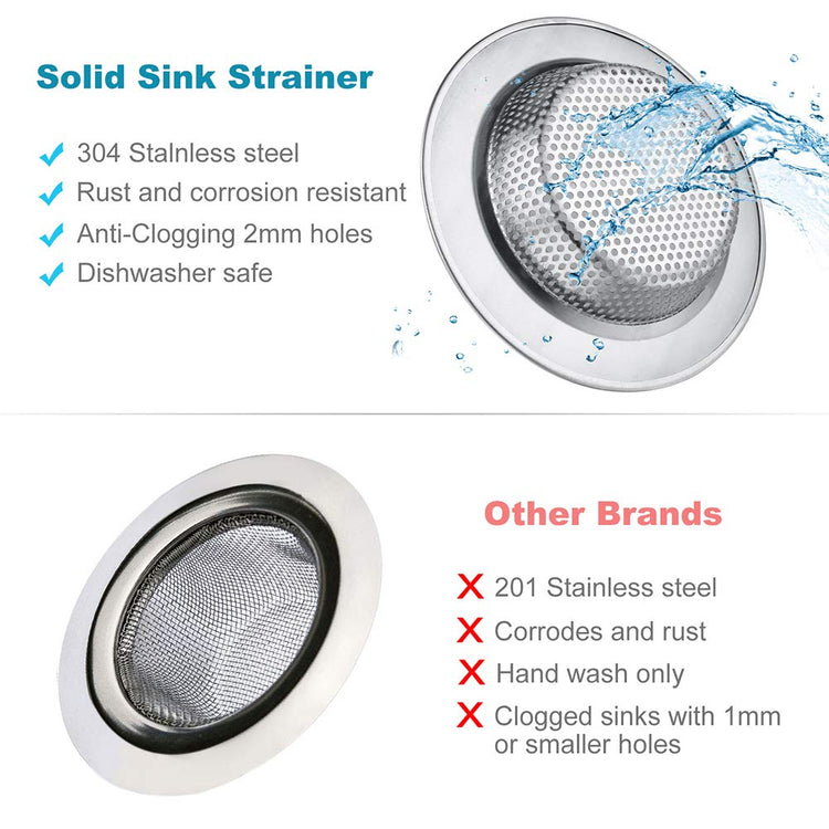 Kitchen Sink Drain Strainer 6 Pack Stainless Steel Sink Stopper (6 Count)