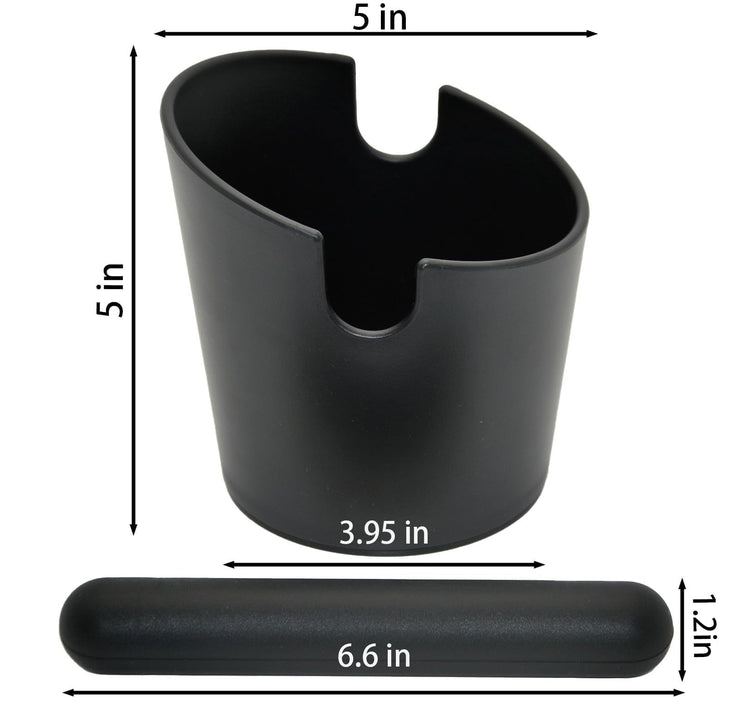 5 inch Coffee Knock Box Espresso Knock Box with a longer detachable Knocking Rod Shock