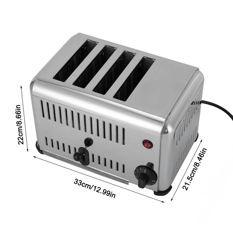 4 Slice Toaster with Wide Slots Commercial Toasters for Restaurant Pop