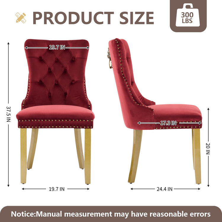Burgundy Velvet Dining Chairs Set of 4 (4 Count)