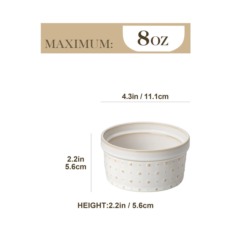 8 oz Ceramic Ramekins Set of 4