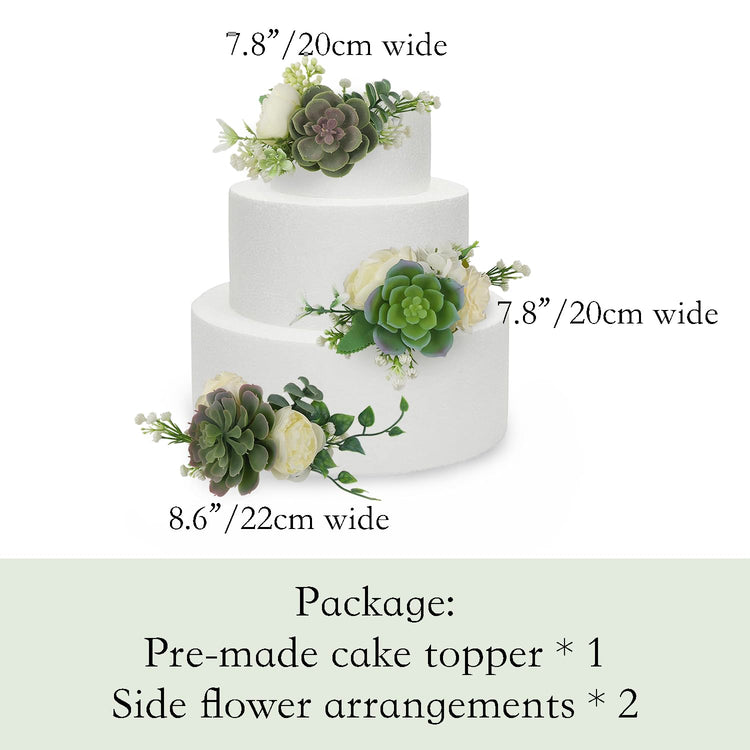 3Pcs Premade Cake Flowers (3 Count)