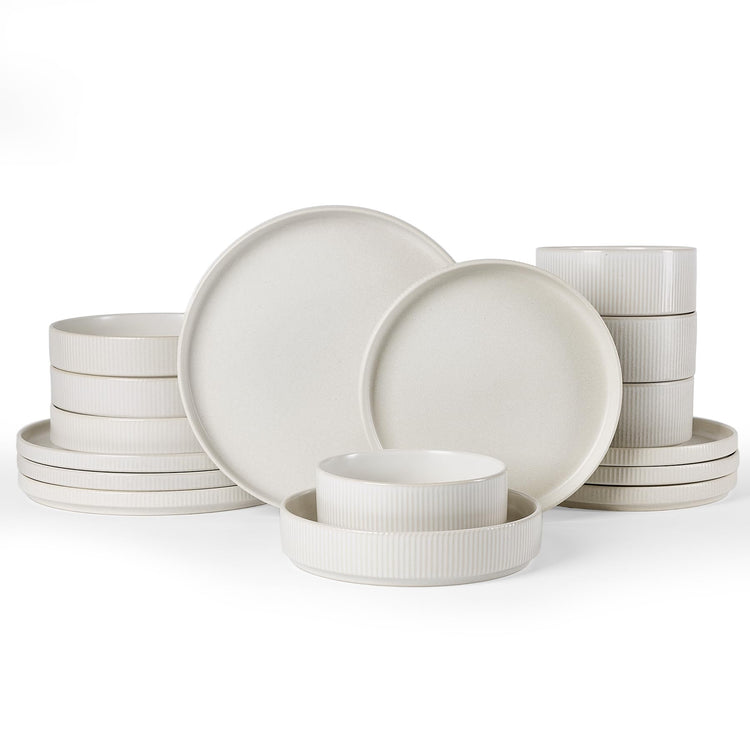 Star Stoneware Dinnerware Sets with Pasta Bowls (16 Count)
