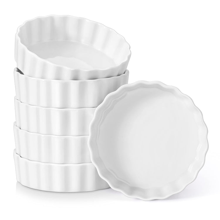 Porcelain Ramekins 8 Oz Oven Safe Set of 6