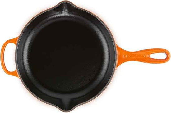 Le Creuset Enameled Cast Iron Signature Iron Handle Skillet, 9", Flame