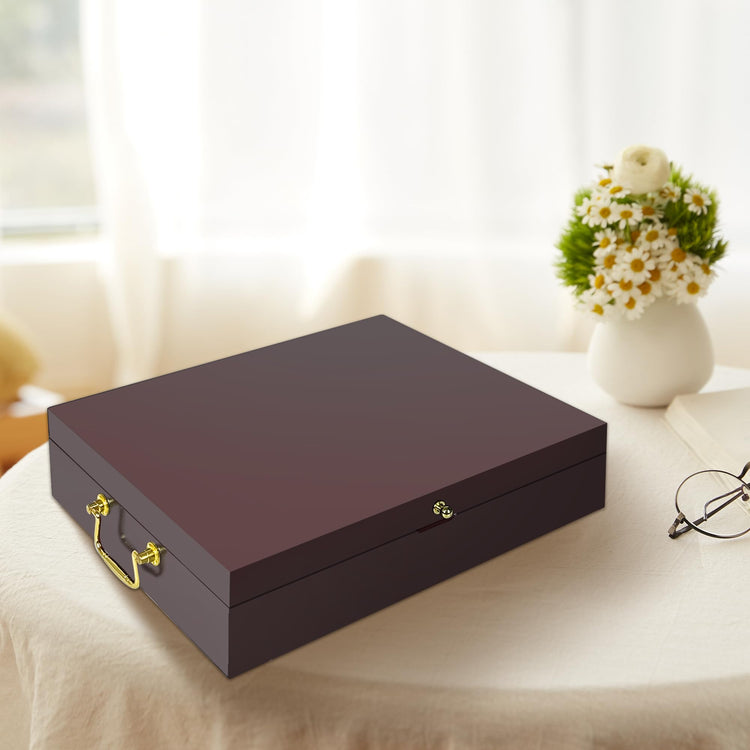 Silverware Storage Box Solid Wood with Lid