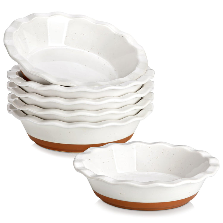 Ceramic Mini Pie Pans Set of 6 (6 Count)