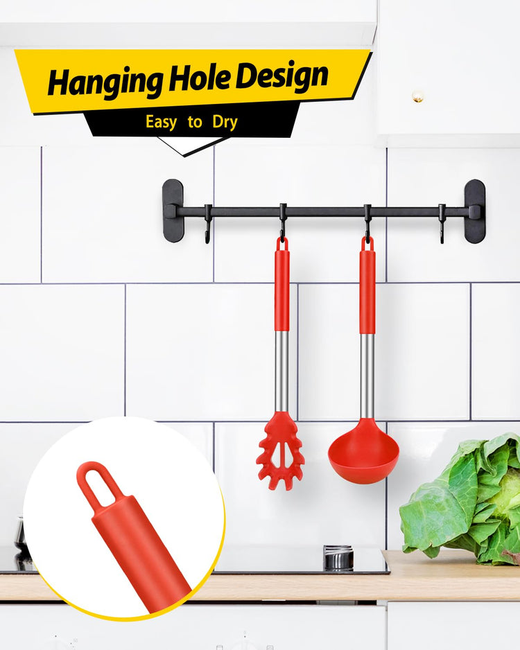 Silicone Pasta Fork and Ladle Spoon Set (2 Count)