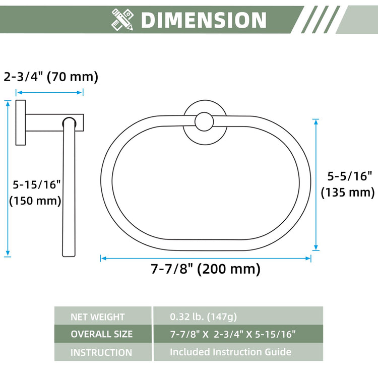 Oval Towel Ring Brushed Nickel