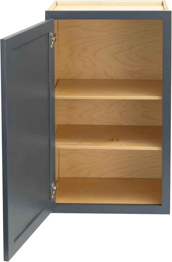Quicklock RTA (Ready-to-Assemble) 42" Tall Wall Kitchen Cabinets - Shaker Style | 100% Hardwood | Made in America | Soft Close Hardware (Needlepoint Navy, 12''D x 18''W x 42''H)