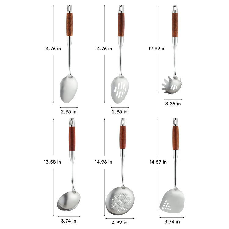 18 10 Stainless Steel Kitchen Utensils Set (6 Count)