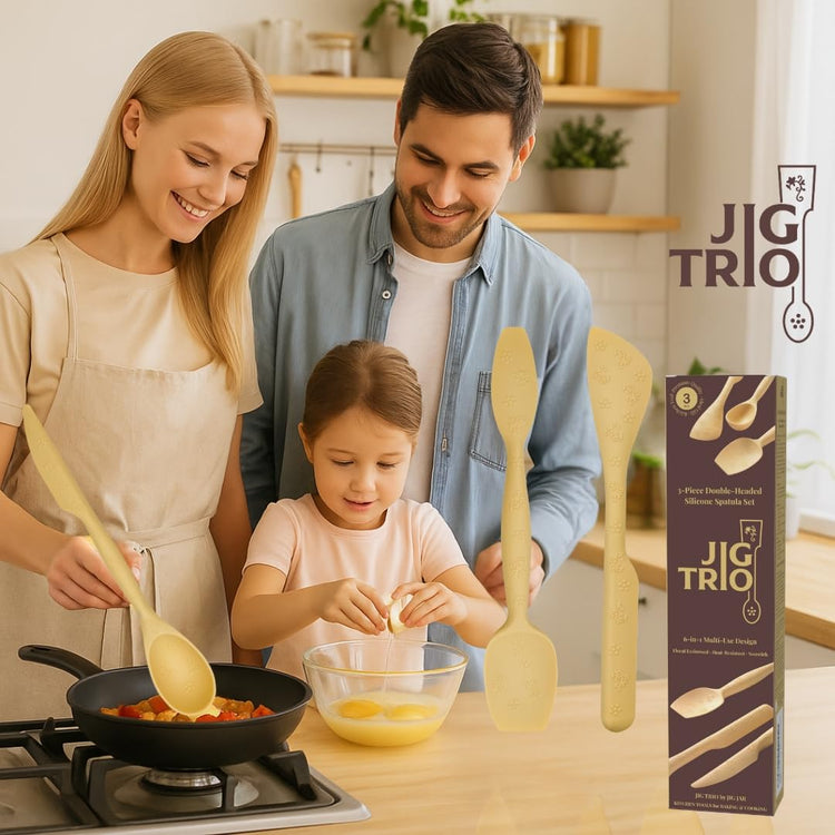 JIG TRIO Double Headed Silicone Spatula Set (3 Count)