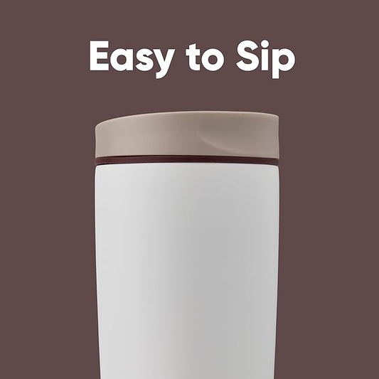 Owala SmoothSip Slider Insulated Stainless Steel Coffee's Tumbler, Reusable Iced Coffee Cup, Hot Coffee Travel Mug, BPA Free 20 oz, Vanilla Bean (Pack of 8)