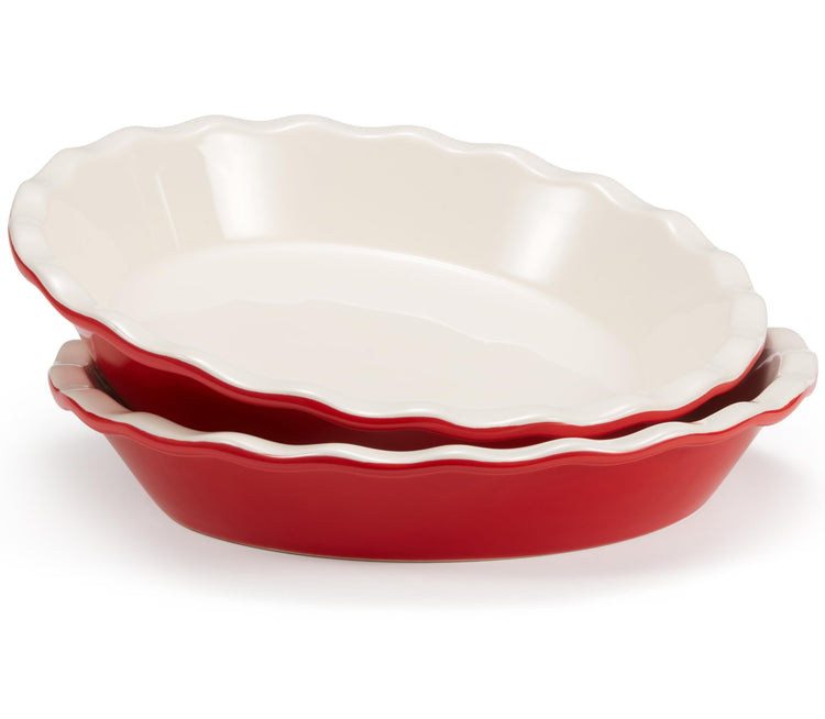 Pie Pan Ceramic Reusable Round Pie Dish (2 Count)
