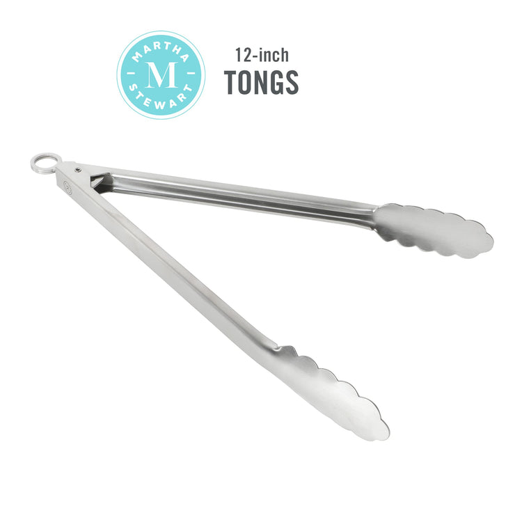Richburn 12 Inch Stainless Steel Kitchen Tongs