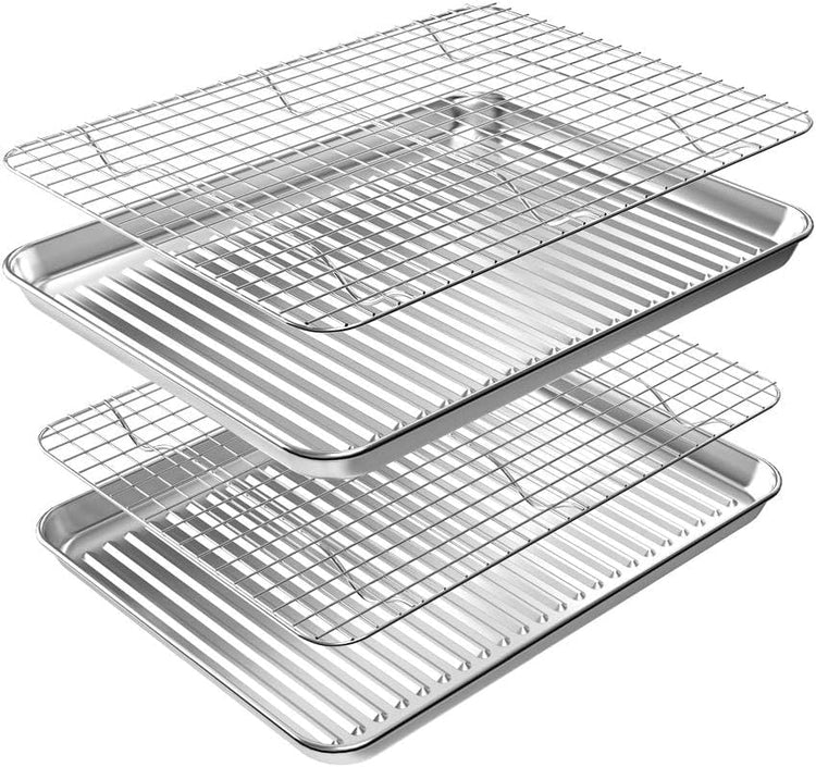 Baking Sheet with Cooling Wire Rack Set