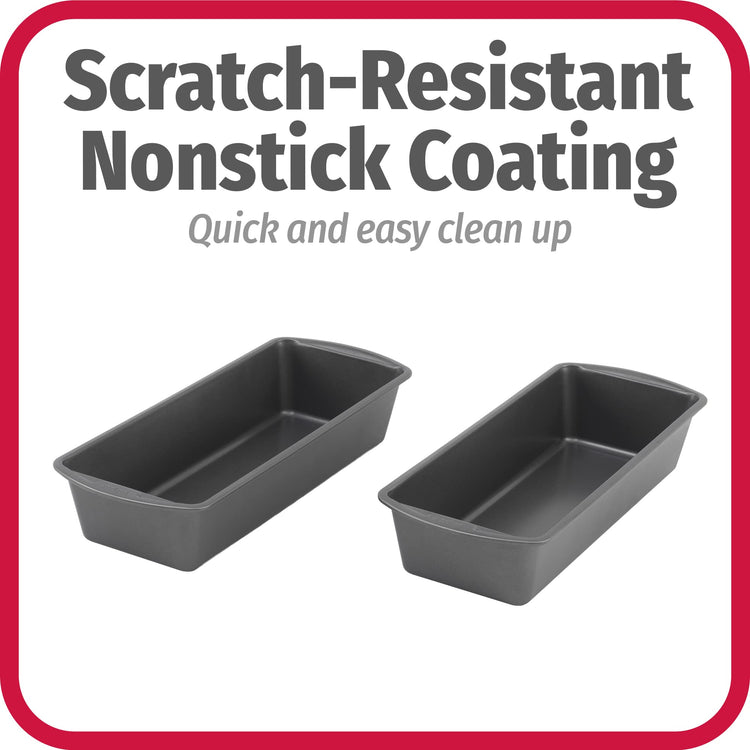 Set of 2 Extra Large 13" x 5" Nonstick Steel Bread Loaf Pans (2 Count)
