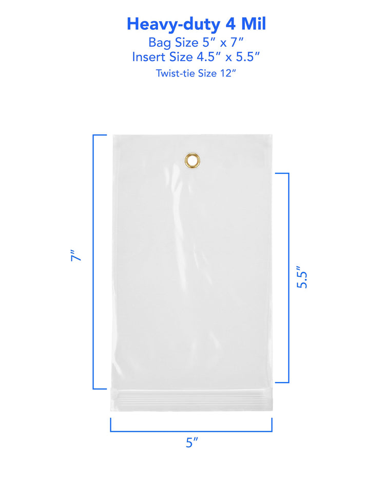 GPI 5" x 7" Reclosable Zip Bags with Bottom Hang (500 Count)