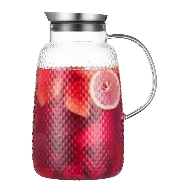 Pineapple Series 78 Oz Borosilicate Glass Pitcher with Lid