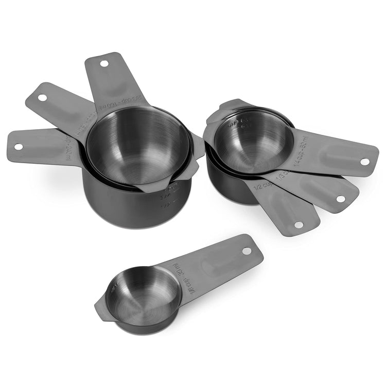 7-Piece 18/8 Stainless Steel Measuring Cups Set, Dark Gray