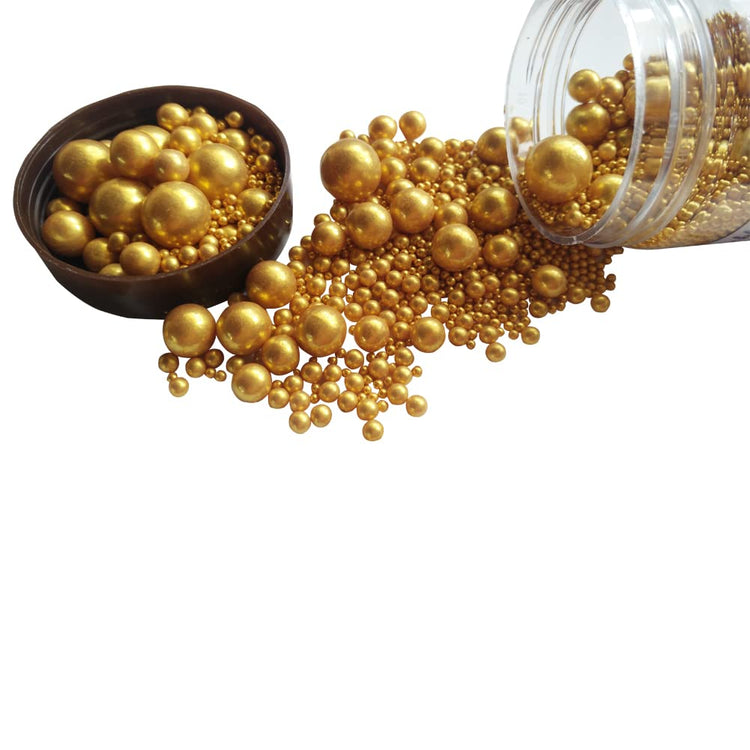 Edible Gold Sugar Pearls Candy Sprinkles 120G (4.23 Ounce)