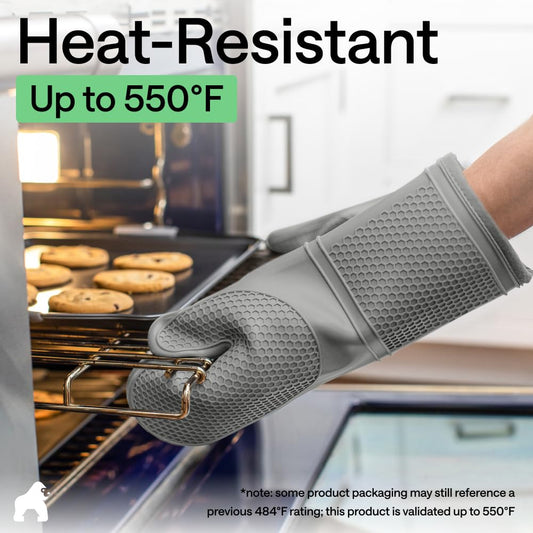 BPA Free Soft Silicone Oven Mitts (2 Count)