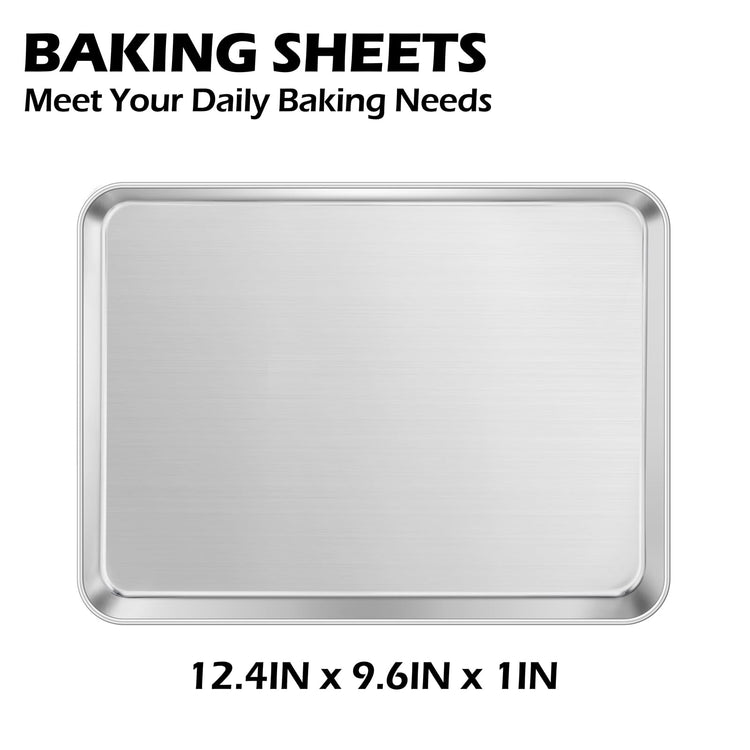 Non Toxic 9x13IN Stainless Steel Baking Quarter Sheet Pans (2 Count)