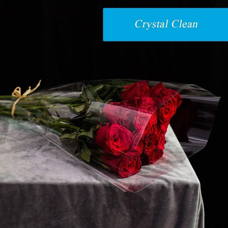 50' Long X 35” Wide Clear Cellophane Wrap Roll