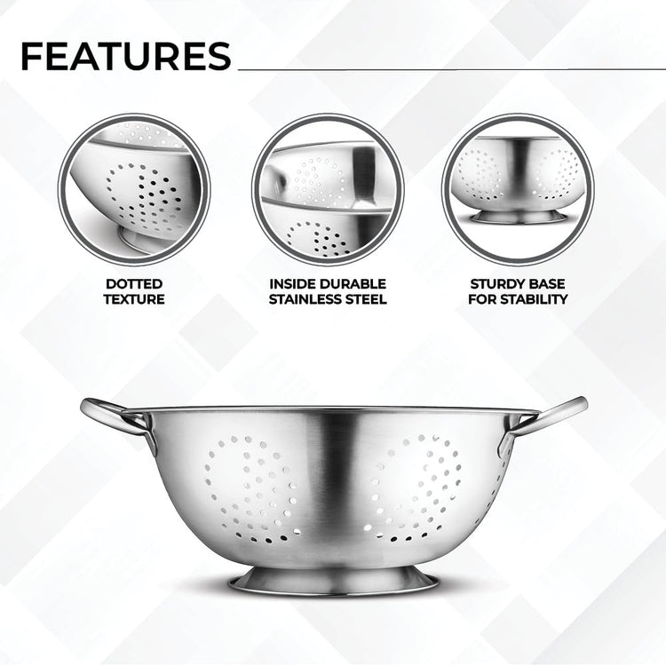 Set of 3 Stainless Steel Colanders (5 Count)