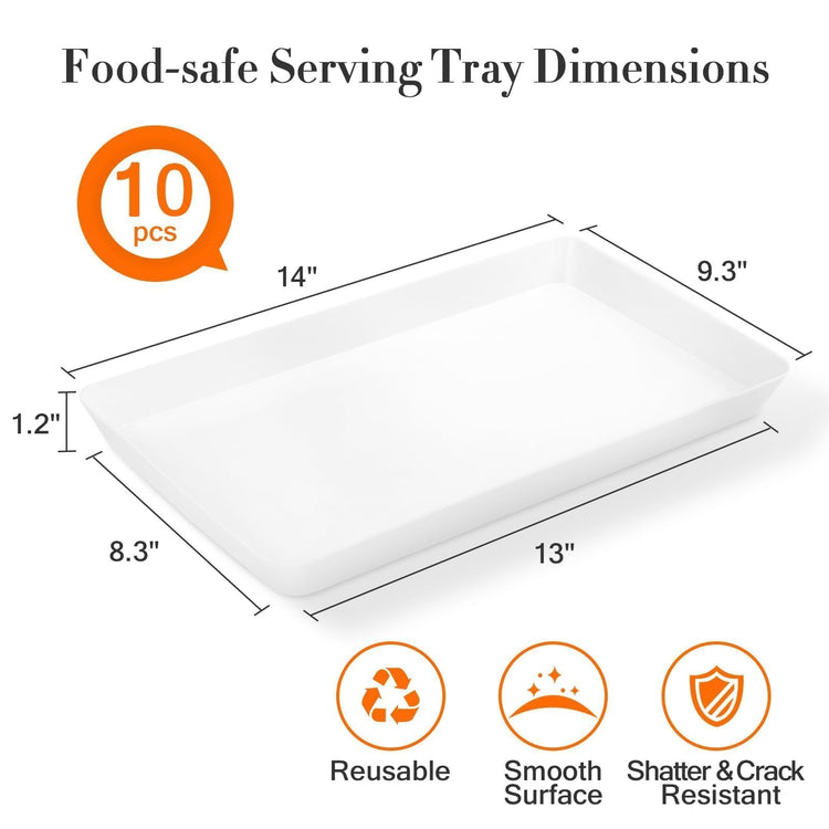 10 pcs Serving Tray for Entertaining (10 Count)