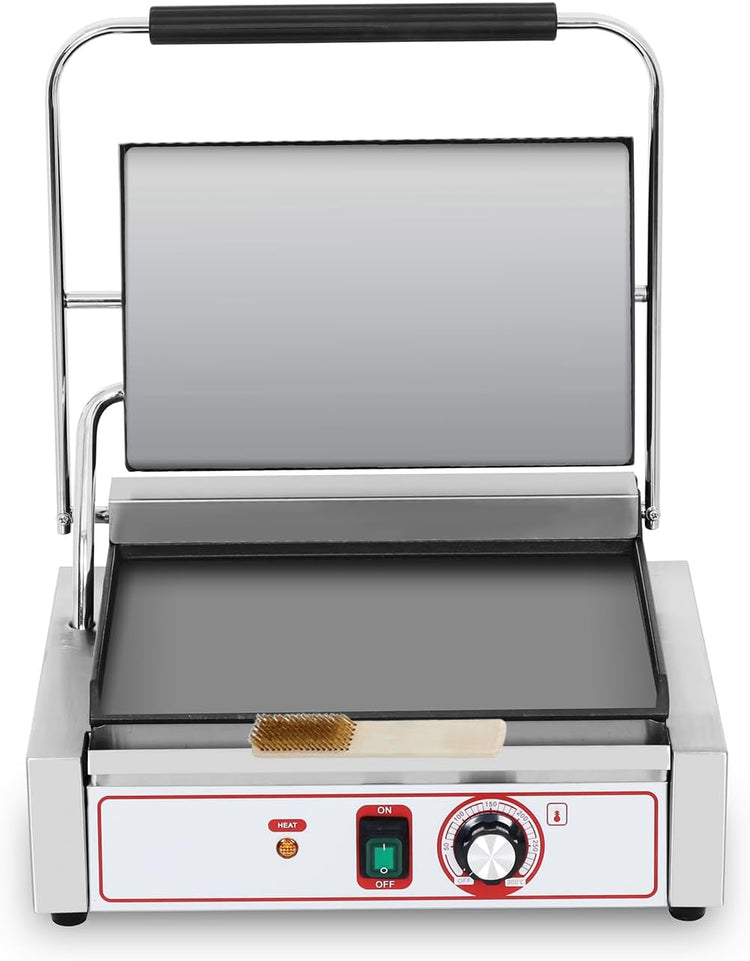 Commercial Panini Grill Flat Press Sandwich Maker Industrial Panini Machine Single Grill Big (Standard Panini Press Grill)
