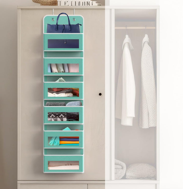 6 Clear Pocket Over Door Hanging Organizer
