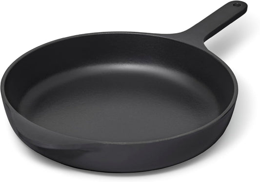 Caraway Cast Iron Skillet - 10.5” Enameled Cast Iron Pan With 3 Layer Enamel Coating - No Seasoning Required - Compatible With All Stovetops - Free From Forever Chemicals - Charcoal - Nestoria