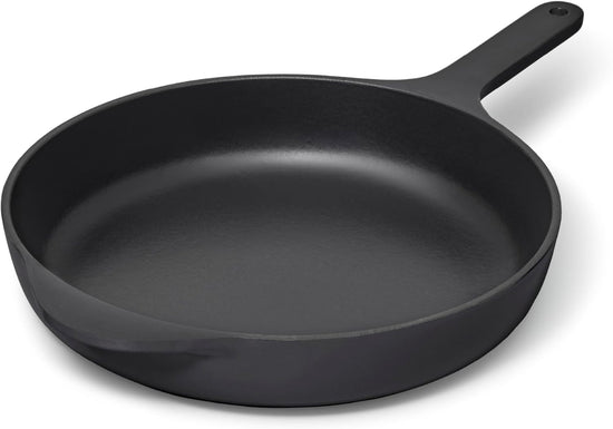 Caraway Cast Iron Skillet - 10.5” Enameled Cast Iron Pan With 3 Layer Enamel Coating - No Seasoning Required - Compatible With All Stovetops - Free From Forever Chemicals - Charcoal - Nestoria