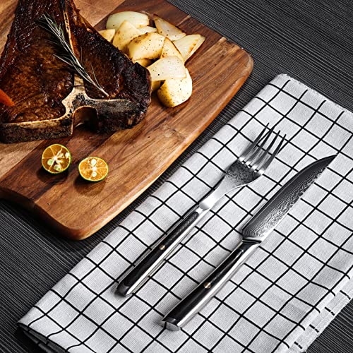 Damascus Steak Knife Set of 2 (4 Count)
