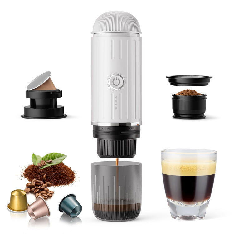 Portable Electric Espresso Coffee Maker for Ground Coffee & NS Capsule Espresso Machine Fast Self