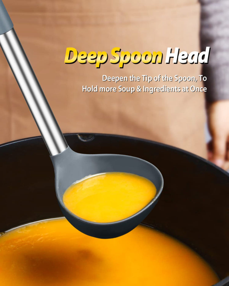 Silicone Pasta Fork and Ladle Spoon Set (2 Count)