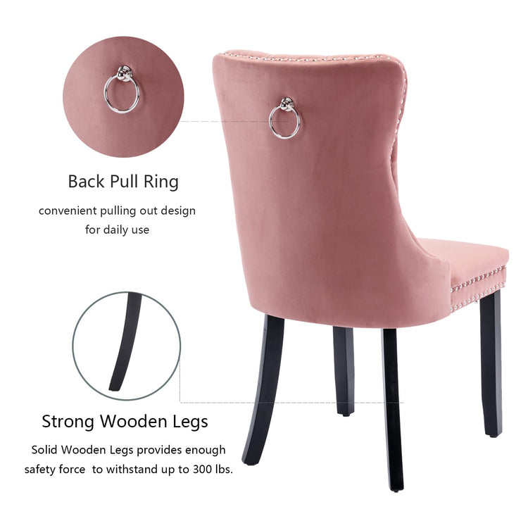 Pink Velvet Dining Chairs Set of 4 (4 Count)