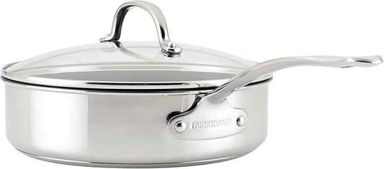 Farberware Millennium Stainless Steel Nonstick Cookware Set, 10-Piece Pot and Pan Set, Stainless Steel