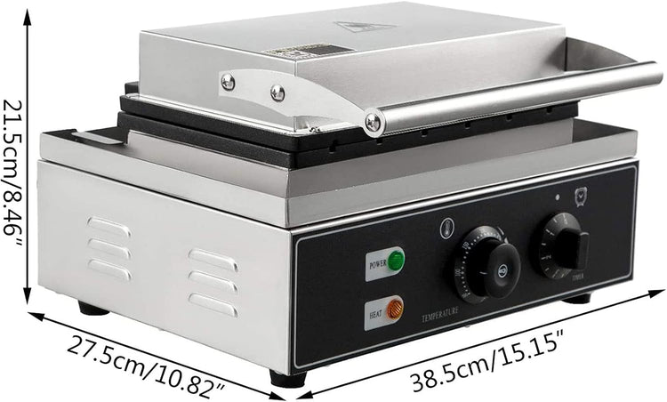 Sandwich Maker, 110V 1500W Sandwich Toaster for Bakeries Home 2Pc Commercial Sandwich Machine with Nonstick Plates LED Indicator Lights