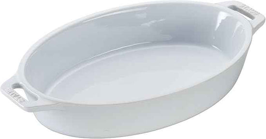 STAUB Ceramic 4-pc Baking Pans Set, Casserole Dish with Lid, Brownie Pan, White