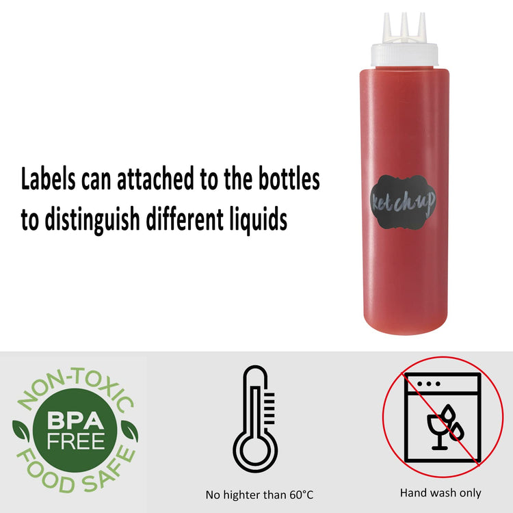 4 Pack 32 oz 1000 ml Plastic Squeeze Bottles 3 (4 Count)