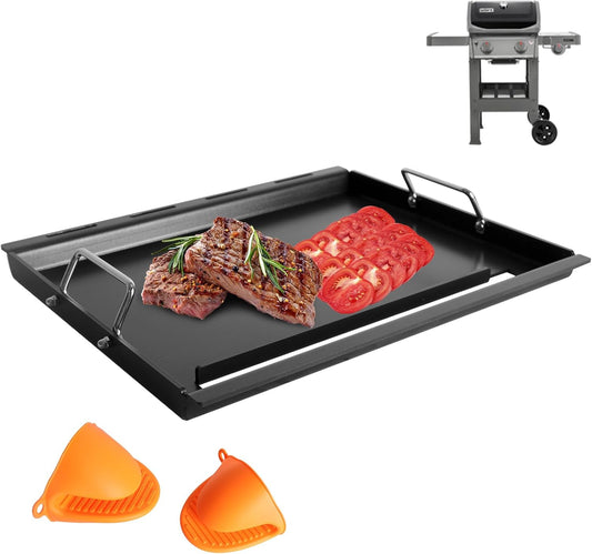 Spirit 200 Full Size Griddle Inserts for Weber GS4 Spirit II & I 200 Series 2-Burner E-210 E-220 S-220 S-210 S-215 Gas Grill Parts, Carbon Steel Flat Top Griddle Plate for Weber 7637 64815 Grate - Nestoria