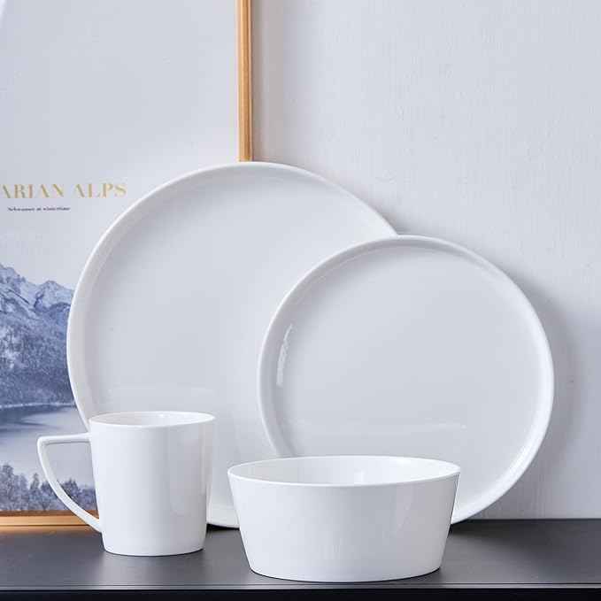 Stone Lain Madeline Formal Bone China Dinnerware Set 32 Piece Service for 8, White