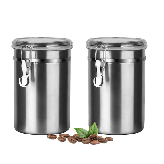 Stainless Steel Food Container with Clear Lids Airtight Container Stackable Small Canisters Kitchen Pantry Storage for Cereal