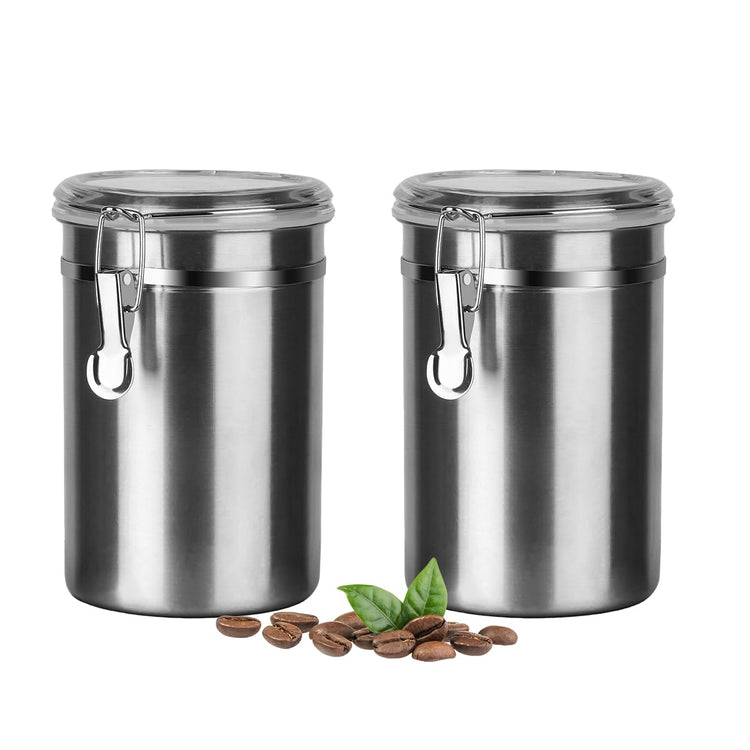 Stainless Steel Food Container with Clear Lids Airtight Container Stackable Small Canisters Kitchen Pantry Storage for Cereal