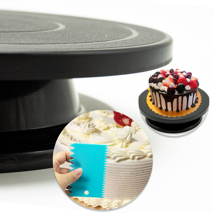 11”Rotate Turntable Sculpting Wheel Revolving Cake Turnable Black Painting Turn Table Stand for Paint Spraying Spinner