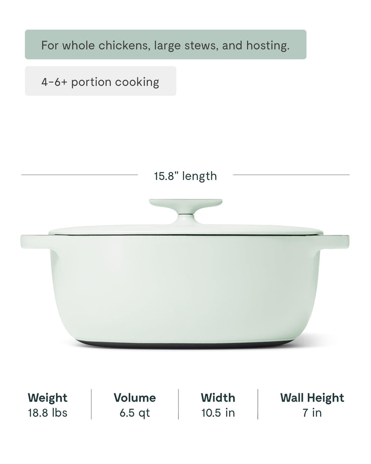 Enameled Cast Iron Oval Dutch Oven