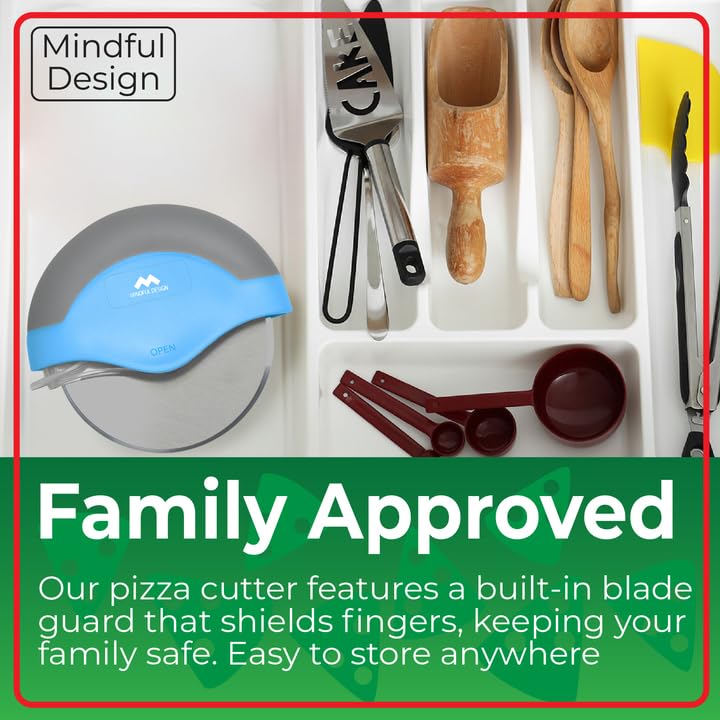 Pizza Cutter Wheel with Protective Blade Cover