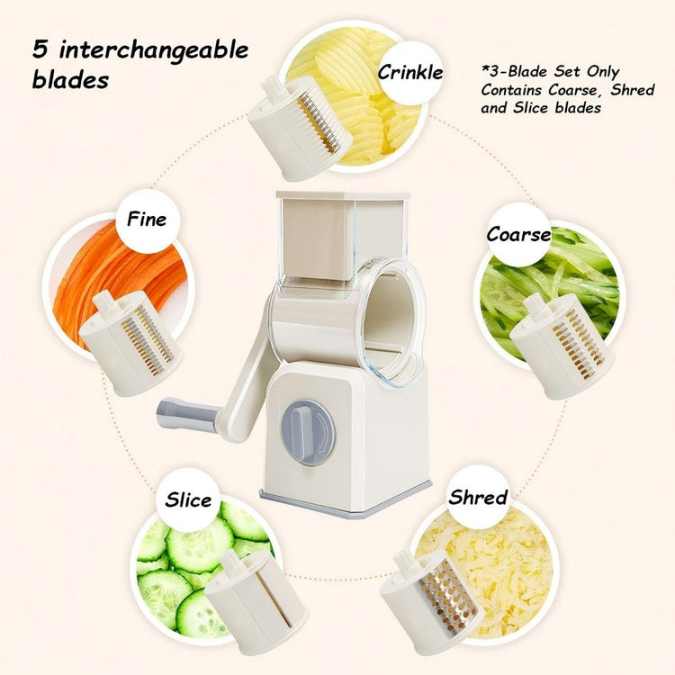 Rotary Cheese Grater with Hand Crank